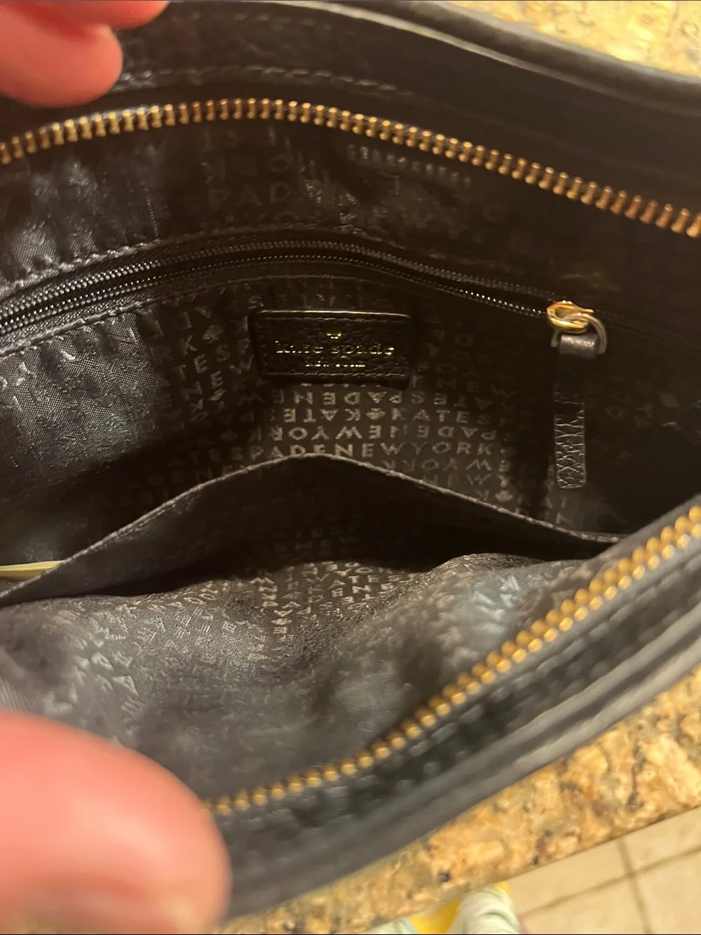 Kate Spade Chester St Dessi crossbody bag black pebbled leather